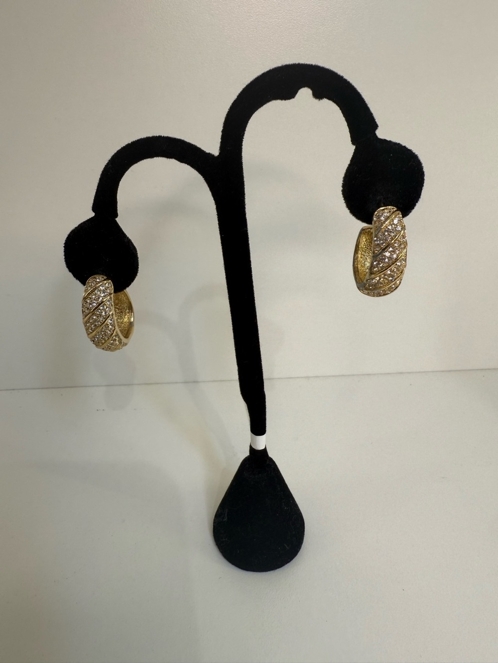 Napier Gold Post w Rhinestone Earrings
